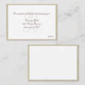 K Monogram Wit/Beige Lijst Receptie Kaart (Voorkant / Achterkant)