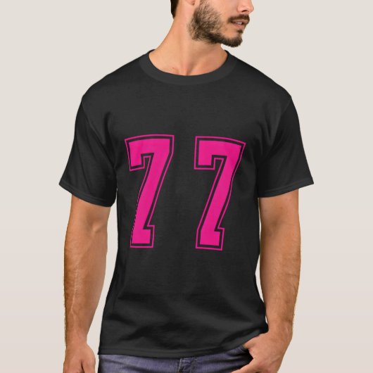 K Nummer 77 Team Junior Sport Genummerd Uniform T-shirt (Voorkant)