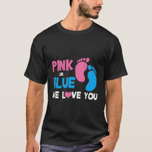 K of blauw We houden van je Geslacht onthullen T-shirt