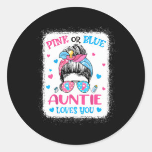 K of blauwe tante houdt van je geslacht onthullen ronde sticker