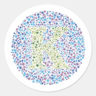 "K" Oogtest Letter Ronde Sticker