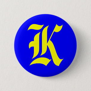 K - OUD ENGELS RONDE BUTTON 5,7 CM