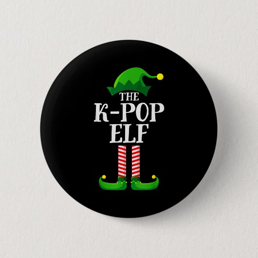 K-p Elf Matching Family Group Christmas Party Pyja Ronde Button 5,7 Cm (Voorkant)