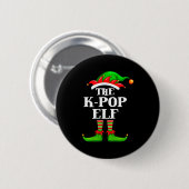 K-p Elf Matching Family Group Christmas Party Pyja Ronde Button 5,7 Cm (Voorkant /achterkant)