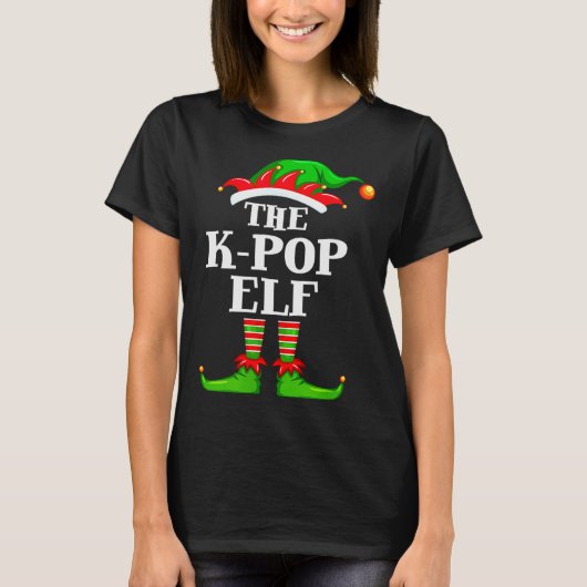 K-p Elf Matching Family Group Christmas Party Pyja T-shirt (Voorkant)