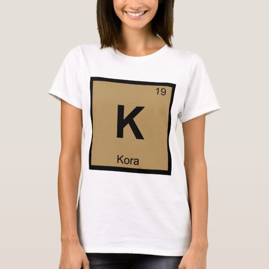 K - Periodiek tabelsymbool voor de muziekchemie va T-shirt (Voorkant)