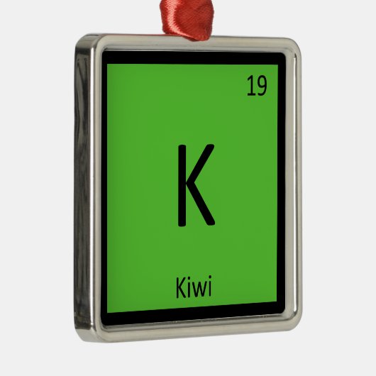 K - Periodieke tabelsymbool voor de chemie van kiw Metalen Ornament (Rechts)