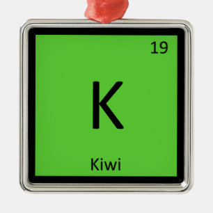K - Periodieke tabelsymbool voor de chemie van kiw Metalen Ornament
