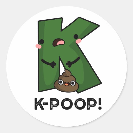 K-poop Funny K-pop Poo Pun Ronde Sticker (Voorkant)