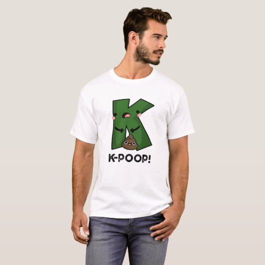 K-poop Funny K-pop Poo Pun T-shirt (Voorkant volledig)
