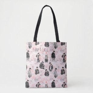 K-Pop & Chillen Esthetische Silhouet Minimalistisc Tote Bag