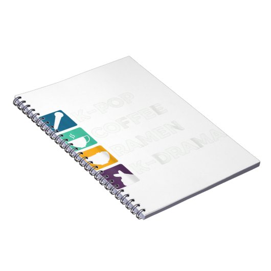 K-Pop Coffee Ramen K-Drama T-Shirt-SejLY Notitieboek (Rechterzijde)