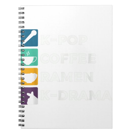 K-Pop Coffee Ramen K-Drama T-Shirt-SejLY Notitieboek (Voorkant)
