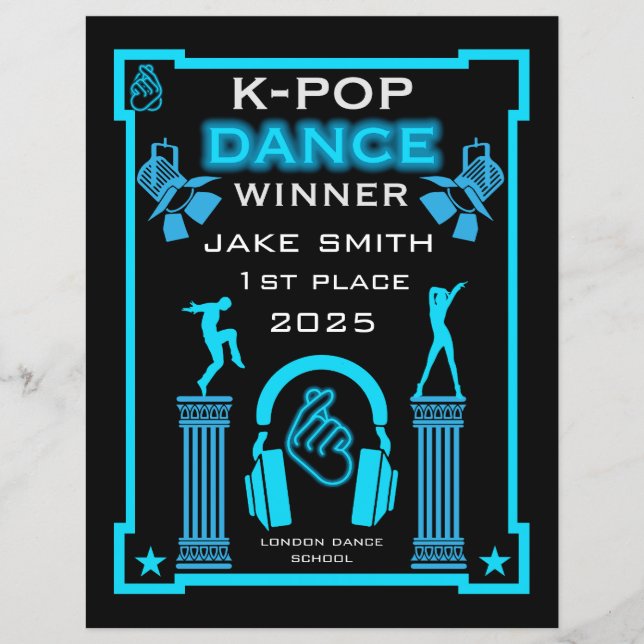 K-Pop Danscompetitie Certificaat (Voorkant)
