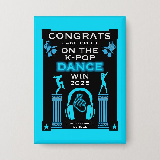 K-Pop danswedstrijd winnaar gefeliciteerd Button (Voorkant)