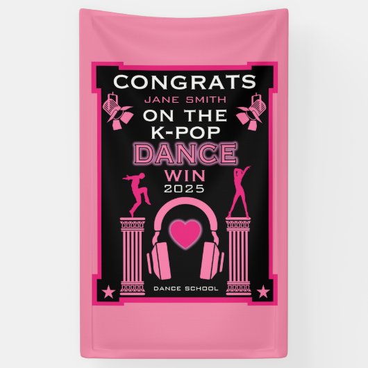 K-Pop danswedstrijd winnaar gefeliciteerd Spandoek (Verticaal)