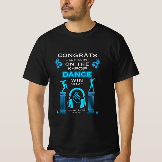 K-Pop danswedstrijd winnaar gefeliciteerd T-shirt (Voorkant)