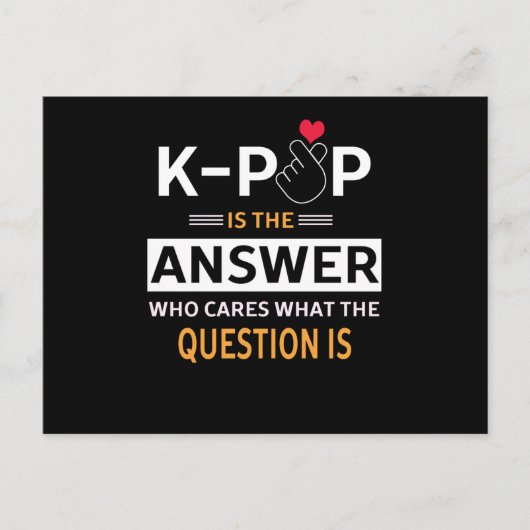 K-POP de hele dag Briefkaart (Voorkant)