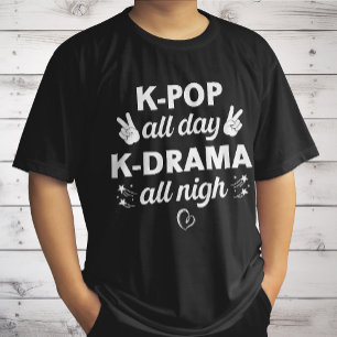 K-Pop de hele dag K-Drama de hele nacht, Koreaanse T-shirt