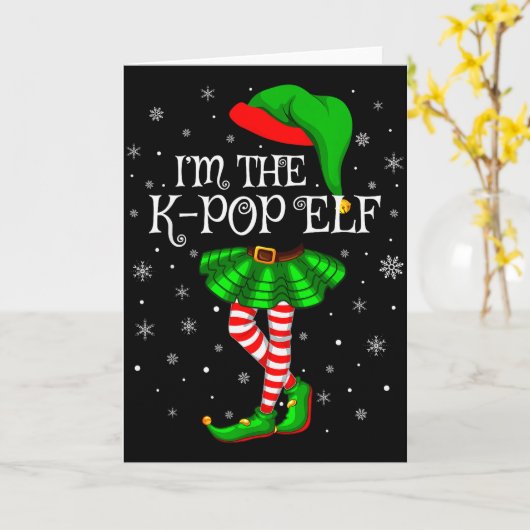 K-pop Elf Christmas Family Group Women Girls Xmas  Kaart (Gele Bloem)