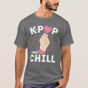 K-Pop en Chill Finger Heart Korean Kpop Merchandi T-shirt