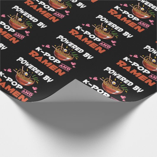 K-pop en Ramen verslaafd aan Kawaii Noodles Kpop Cadeaupapier (Hoek)
