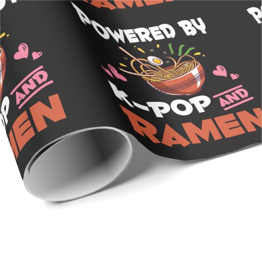 K-pop en Ramen verslaafd aan Kawaii Noodles Kpop Cadeaupapier (Rol Hoek)