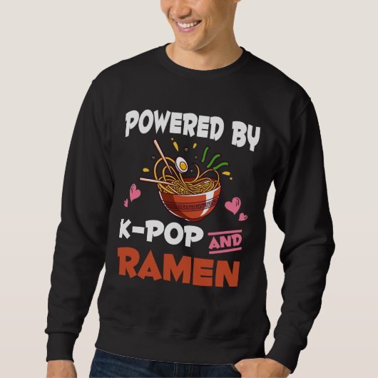 K-pop en Ramen verslaafd aan Kawaii Noodles Kpop Trui (Voorkant)