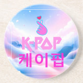 K-Pop Finger Heart: Show uw liefde Zandsteen Onderzetter (Voorkant)
