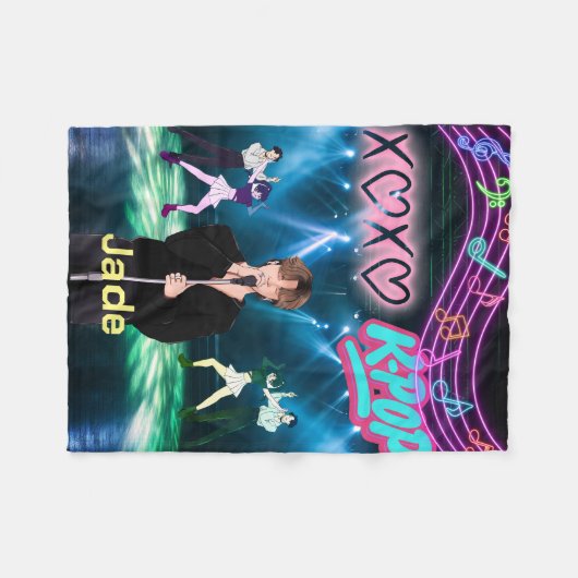 K-Pop Fleece Deken (Voorkant (Horizontaal))