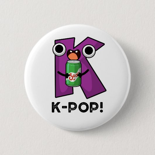 K-Pop Funny Music Soda Pop Pun Ronde Button 5,7 Cm (Voorkant)