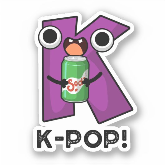 K-Pop Funny Music Soda Pop Pun Sticker (Voorkant)