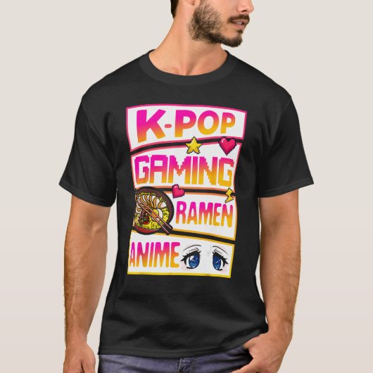K-Pop Gaming Ramen Fans T-shirt (Voorkant)