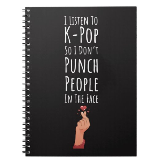 K-pop Gifts Hand Symbool Hart Koreaanse Vinger Notitieboek (Voorkant)
