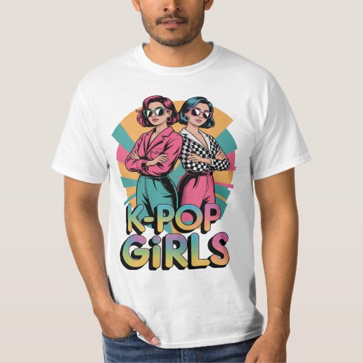 K Pop Girls Cute Funny T-Shirt Gift For Him Her Ma (Voorkant)