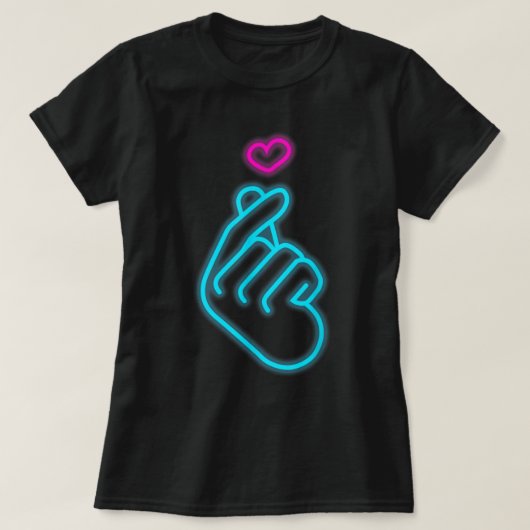 K-pop Hand Symbol Finger Heart Korean Pop Music Wo T-shirt (Design voorkant)