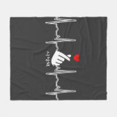K-Pop Heart Finger Hand Symbol Saranghae EKG Fleece Deken (Voorkant (Horizontaal))