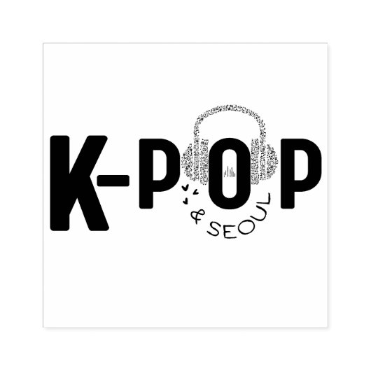 K-Pop Heart & SEOUL Rubber Stamp Rubberstempel (Afrduk)