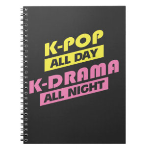 K-Pop hele dag K-Drama All Night - Koreaanse muzie Notitieboek
