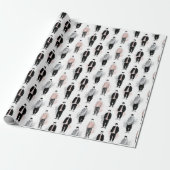 K-Pop Idols Silhouette Aesthetic Seamless Pattern  Cadeaupapier (Uitgerold)