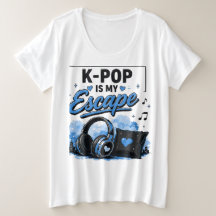 K-POP Is My Escape Headphones Grafische T-shirt