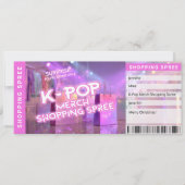 K-Pop Merch Shopping Spree Reveal Ticket Card Kaart (Voorkant)