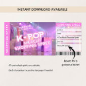 K-Pop Merch Shopping Spree Reveal Ticket Card Kaart