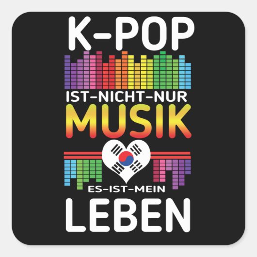 K-Pop Music Kpop K Pop Life Vierkante Sticker (Voorkant)