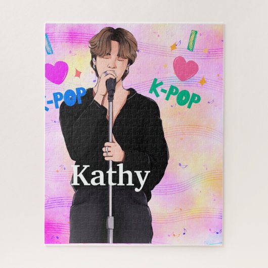 K-Pop Muziek Fan Boy Band Singer Custom Pastel Legpuzzel (Verticaal)