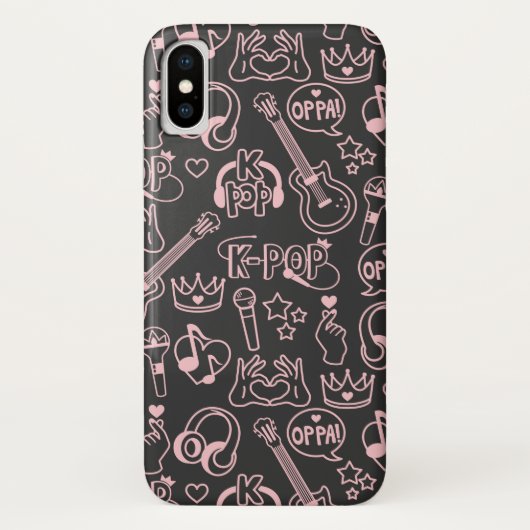 K-Pop | Muziek Idol Finger Heart 오 빠 Telefoontas Case-Mate iPhone Case (Achterkant)