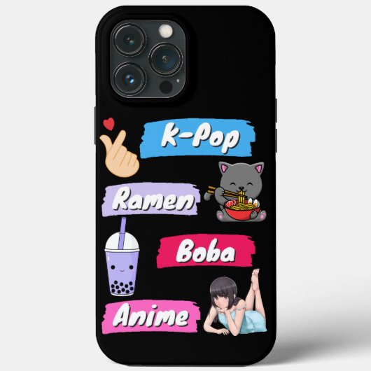 K-Pop, Ramen, Boba en Anime Pop Culture Fan Case-Mate iPhone Case (Achterkant)