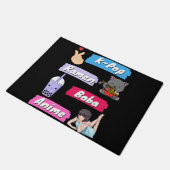 K-Pop, Ramen, Boba en Anime Pop Culture Fan Deurmat (Schuin)