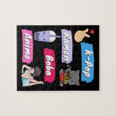 K-Pop, Ramen, Boba en Anime Pop Culture Fan Legpuzzel (Horizontaal)