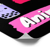 K-Pop, Ramen, Boba en Anime Pop Culture Fan Poster (Hoek)